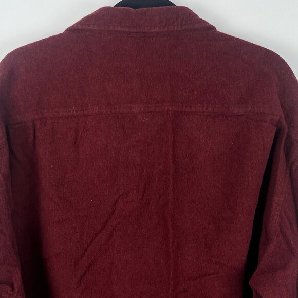 St John's Bay Shirt 2XL Tall Burgundy Long Sleeve Button Up Pockets Cotton - Picture 7 of 9